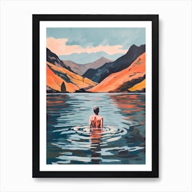 Wild Swimming At Lake District Cumbria 3 Art Print