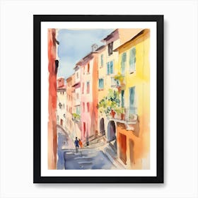Bergamo, Italy Watercolour Streets 2 Art Print