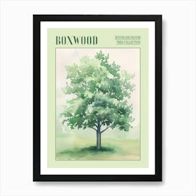 Boxwood Tree Atmospheric Watercolour Painting 4 Poster Art Print