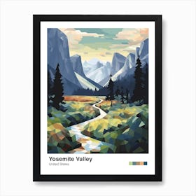 Yosemite Valley View   Geometric Vector Illustration 3 Poster Art Print