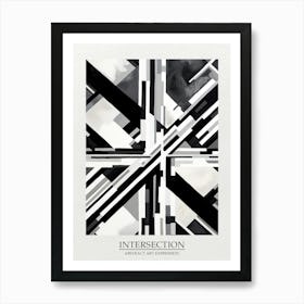 Intersection Abstract Black And White 7 Poster Art Print
