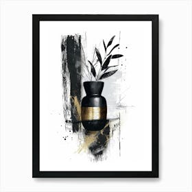 Gold Vase 1 Art Print