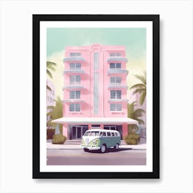 Miami Pink Van Summer 2 Art Print