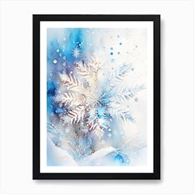 Frost, Snowflakes, Storybook Watercolours 3 Art Print
