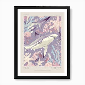 Purple Smooth Hammerhead Shark 1 Poster Art Print