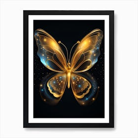 Golden Butterfly 55 Art Print