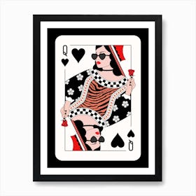 Queen Of Black Hearts and Red Roses Art Print