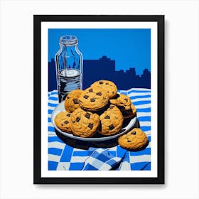 Cookies Blue Checkerboard Art Print