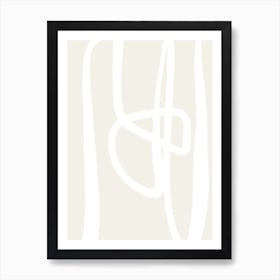 Abstract Line White Art Print