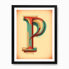 P, Letter, Alphabet Vintage Sketch 1 Art Print