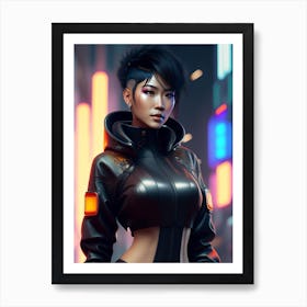 Cyberpunk Girl Art Print