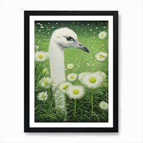 Ohara Koson Inspired Bird Painting Ostrich 3 Art Print