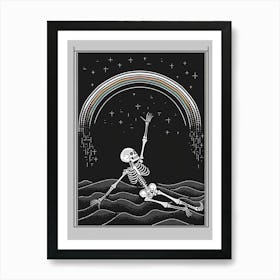 Rainbow Skeleton 8 Art Print