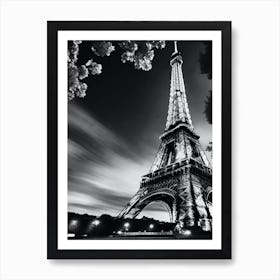 Eiffel Tower In Black And White 2 Art Print