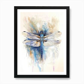 Dragonfly Pastel Watercolour 1 Art Print