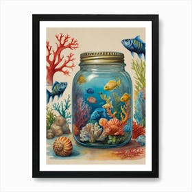 Fish In A Jar Art Print