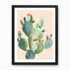 Cactus Plant Minimalist Illustration 6 Art Print