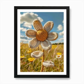 Daisy Knitted In Crochet 1 Art Print