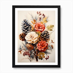 Antique Pine Cones Masterpiece Art Print