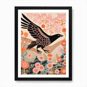 Maximalist Bird Painting Crow 1 Art Print