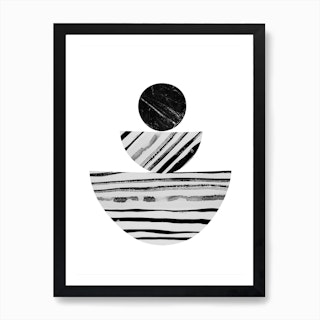 Stripes and Marble Art Print