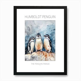 Humboldt Penguin Phillip Island The Penguin Parade Watercolour Painting 1 Poster Art Print