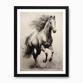 A Horse Painting In The Style Of Grisaille 3 Art Print