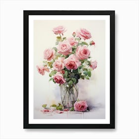 Elegant Essence: Rose Vase Wall Poster Art Print