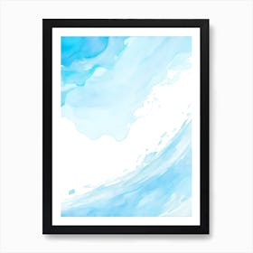 Blue Ocean Wave Watercolor Vertical Composition 38 Art Print