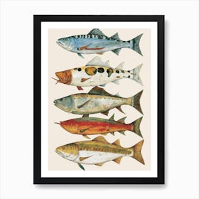 Fish Collection Poster wall art Art Print