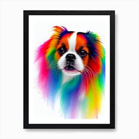 Japanese Chin Rainbow Oil Painting Dog Art Print