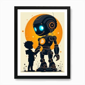 Child And A Robot Art Print