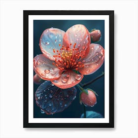 Raindrops On A Flower Art Print