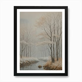 Grey Misty Landscape Art Print