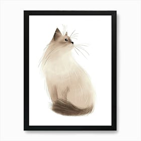 Siberian Cat Clipart Illustration 2 Art Print