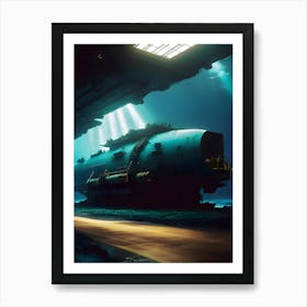 Submarine In The Sea-Reimagined Póster