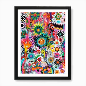 Cute Kitsch Abstract Patterns 1 Art Print