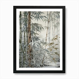 Vintage Jungle Botanical Illustration Bamboo 1 Art Print