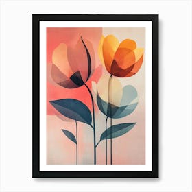 Three Flowers Canvas Print 1 Art Print