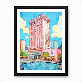 The Post Oak Hotel At Uptown Houston   Houston, Texas   Resort Storybook Illustration 2 Art Print