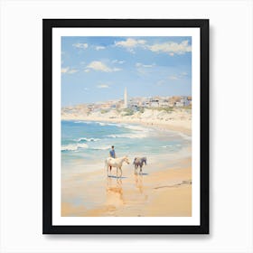 Horse Painting In Bondi Beach Post Impressionism Style 4 Art Print