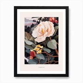 Flower Illustration Camellia 1 Poster Art Print