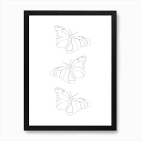 Three Butterflies Art Print