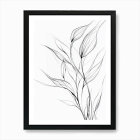 Abstract Drawing Of A Flower Art Print