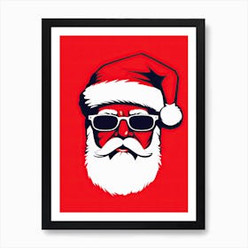 Santa Claus In Sunglasses, Pop Art 1 Art Print