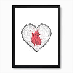 Wooden Heart Art Print