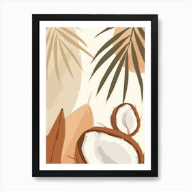 Coconut Close Up Illustration 3 Art Print