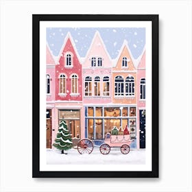 Amsterdam Travel Christmas Painting Art Print