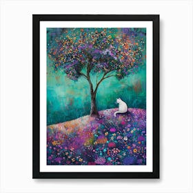 Cat Under The Tree Art Print