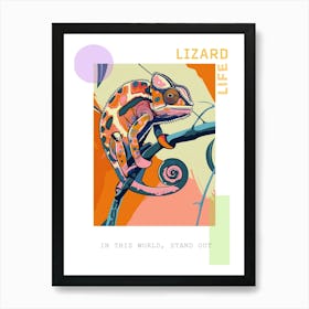 Chameleon Modern Abstract Illustration 5 Poster Art Print